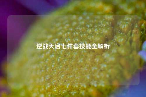 逆战天启七件套技能全解析