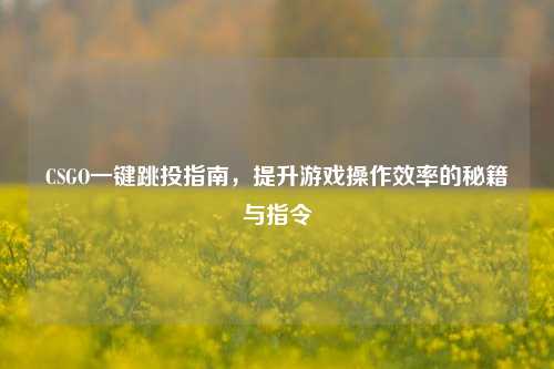 CSGO一键跳投指南，提升游戏操作效率的秘籍与指令