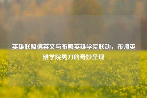 英雄联盟德莱文与布姆英雄学院联动，布姆英雄学院男刀的奇妙呈现