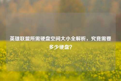 英雄联盟所需硬盘空间大小全解析，究竟需要多少硬盘？