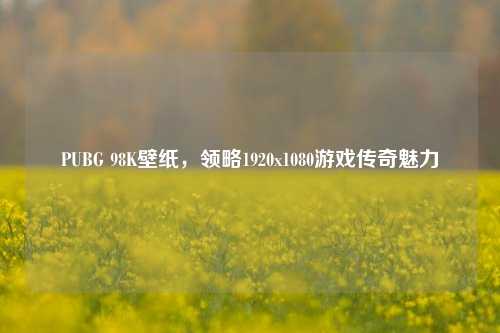 PUBG 98K壁纸，领略1920x1080游戏传奇魅力