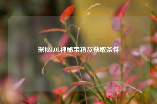 探秘LOL神秘宝箱及获取条件