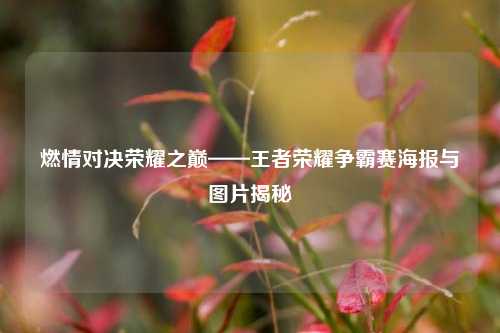 燃情对决荣耀之巅——王者荣耀争霸赛海报与图片揭秘