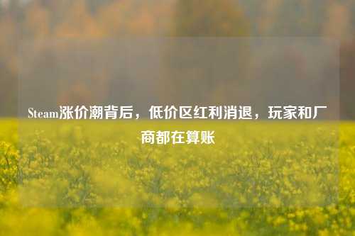 Steam涨价潮背后,低价区红利消退,玩家和厂商都在算账