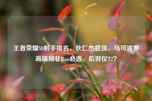 王者荣耀S8射手排名,狄仁杰登顶,马可波罗高端局非Ban必选,后羿仅T2?