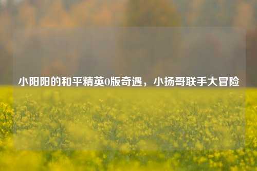 小阳阳的和平精英O版奇遇,小扬哥联手大冒险