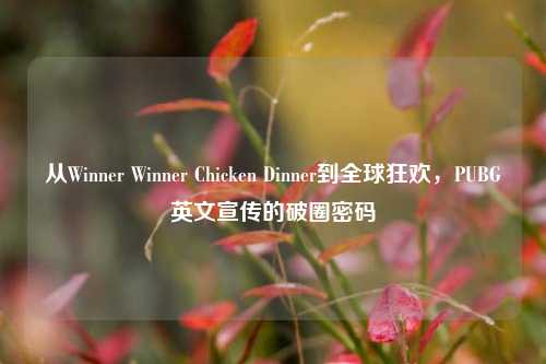 从Winner Winner Chicken Dinner到全球狂欢,PUBG英文宣传的破圈密码