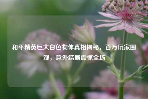 和平精英巨大白色物体真相揭秘，百万玩家围观，意外结局震惊全场