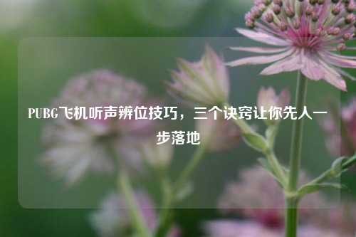 PUBG飞机听声辨位技巧,三个诀窍让你先人一步落地