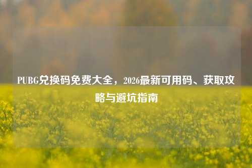 PUBG兑换码免费大全，2026最新可用码、获取攻略与避坑指南