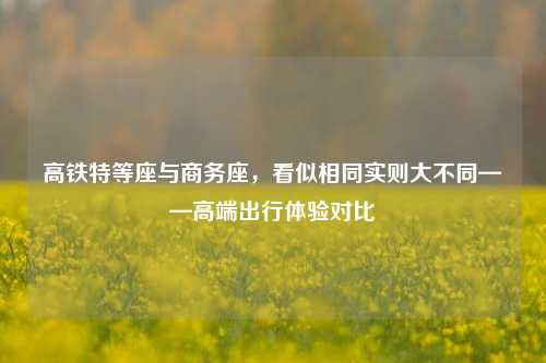 高铁特等座与商务座，看似相同实则大不同——高端出行体验对比