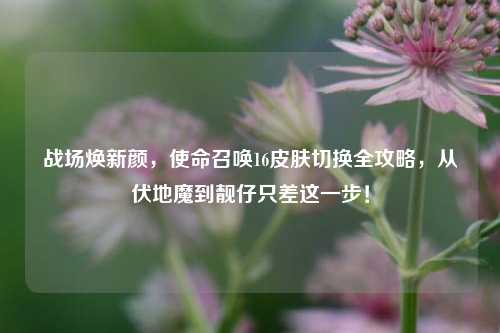 战场焕新颜，使命召唤16皮肤切换全攻略，从伏地魔到靓仔只差这一步！