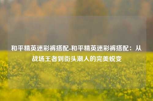 和平精英迷彩裤搭配-和平精英迷彩裤搭配：从战场王者到街头潮人的完美蜕变